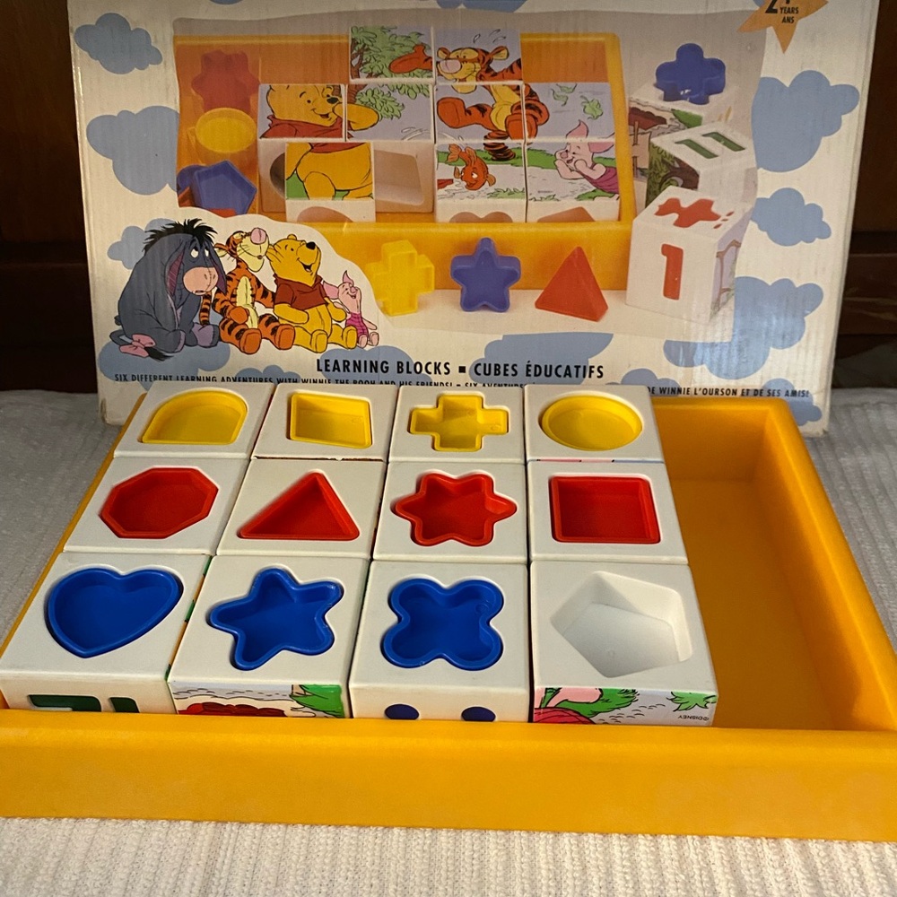Vintage Winnie the Pooh Learning Blocks Set